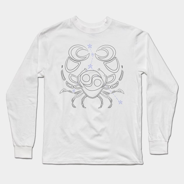 zodiac sign Cancer Long Sleeve T-Shirt by ZedWolf